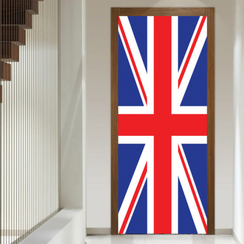 Αυτοκόλλητο πόρτας με Πόλεις με Αγγλική σημαία